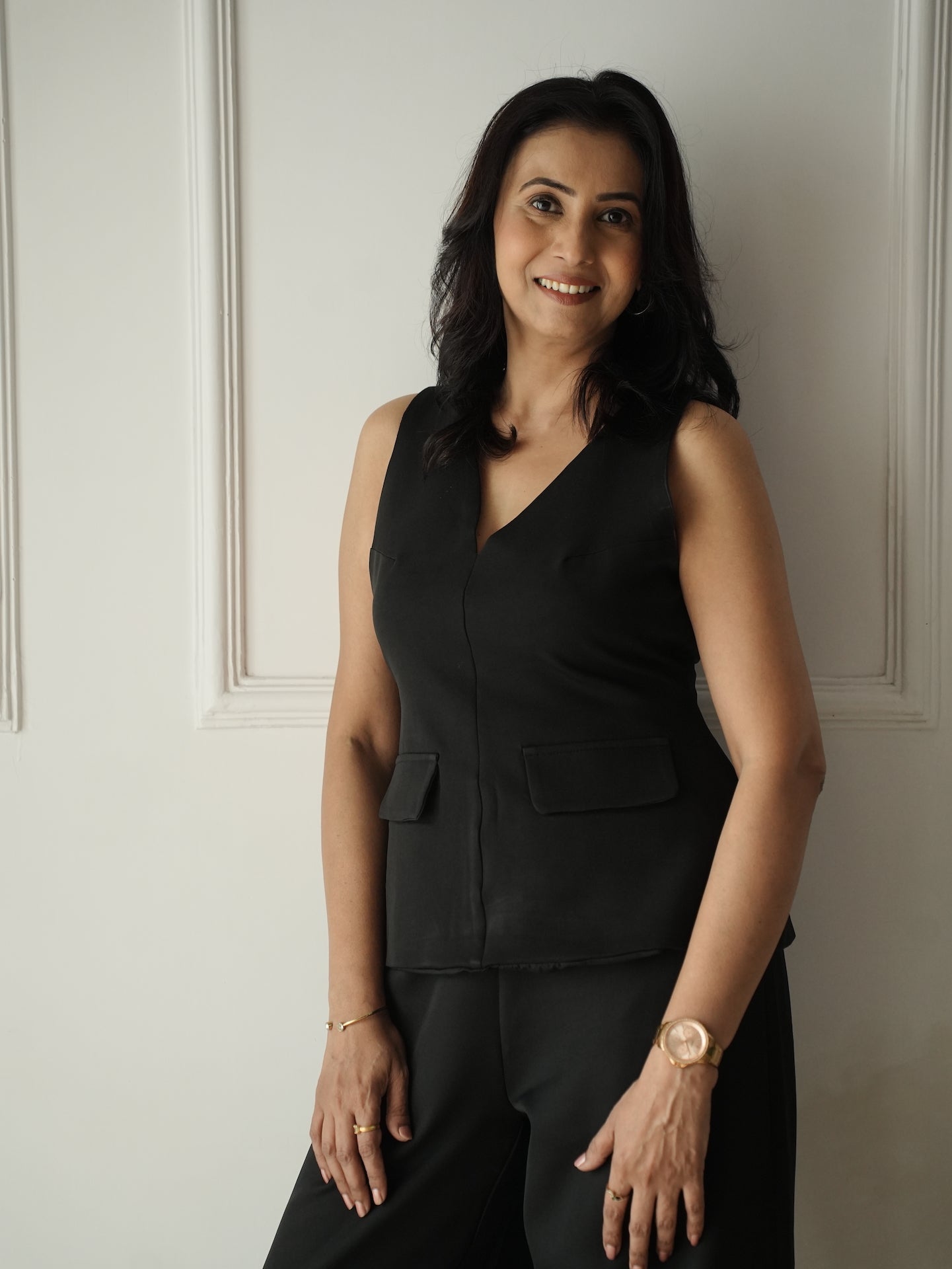 Tailored Waistcoat Ensemble Black