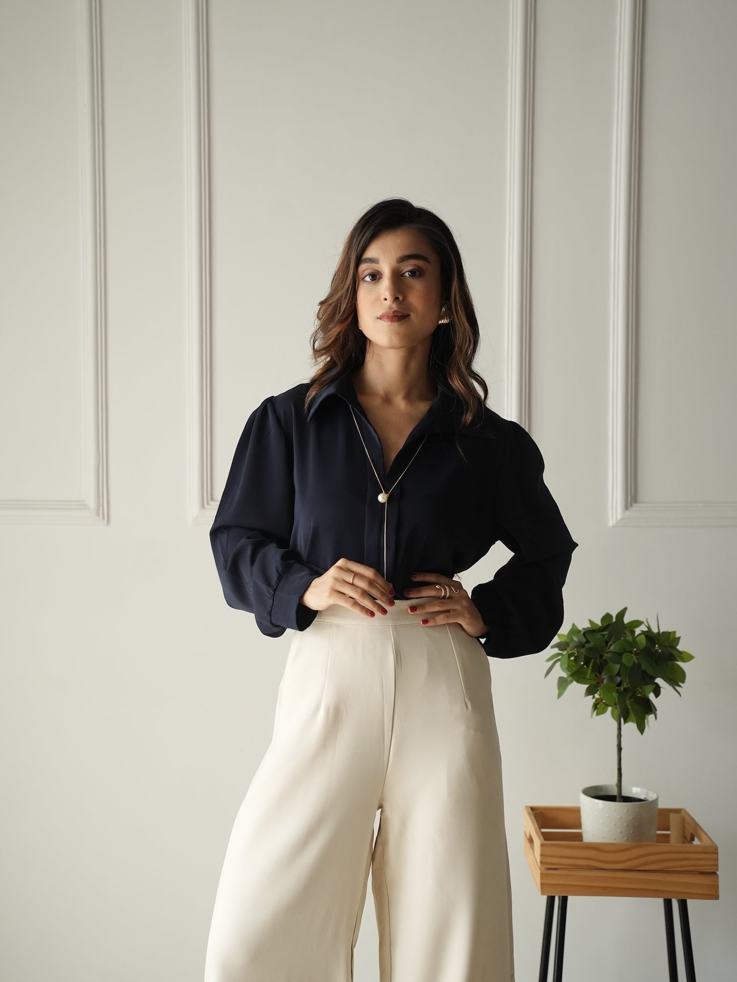 Navy Blue Adorn Shirt