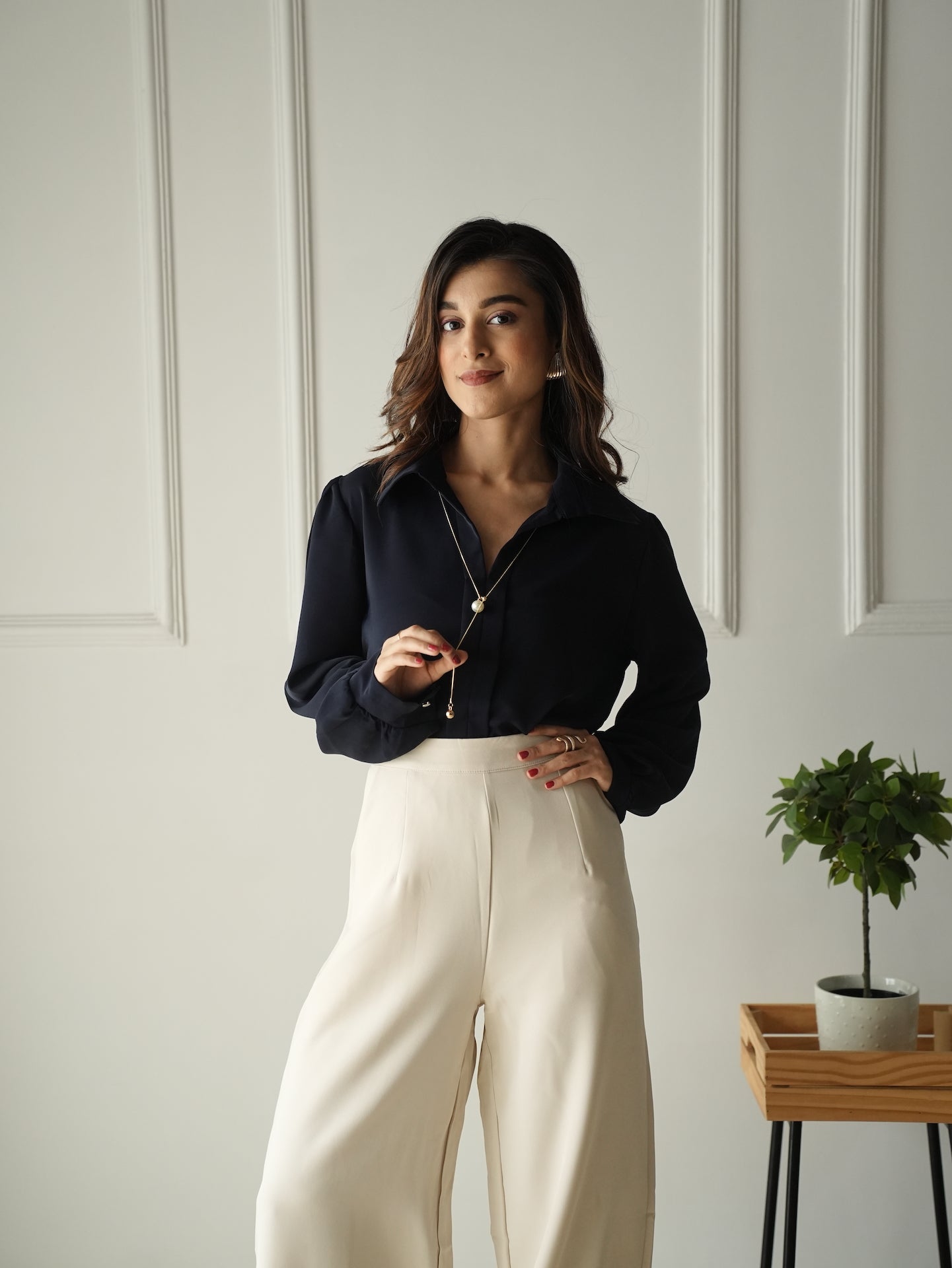 Navy Blue Adorn Shirt