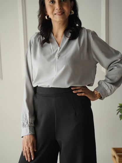 Grey Pearl Adorn Top