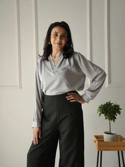 Grey Pearl Adorn Top