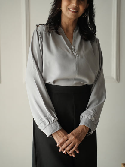 Grey Pearl Adorn Top