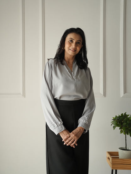 Grey Pearl Adorn Top