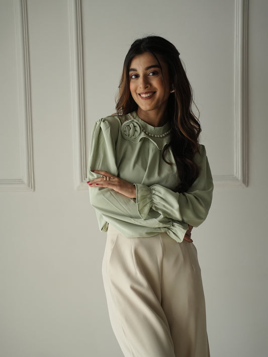 Pista Green Adorn Shirt