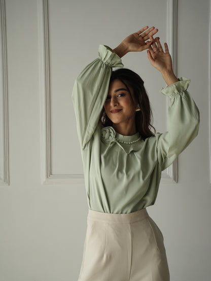 Pista Green Adorn Shirt