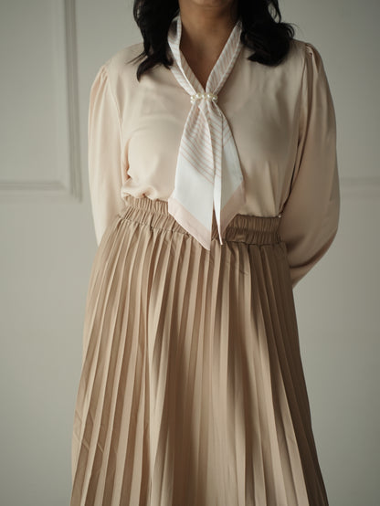 Neutral Pleated Skirt