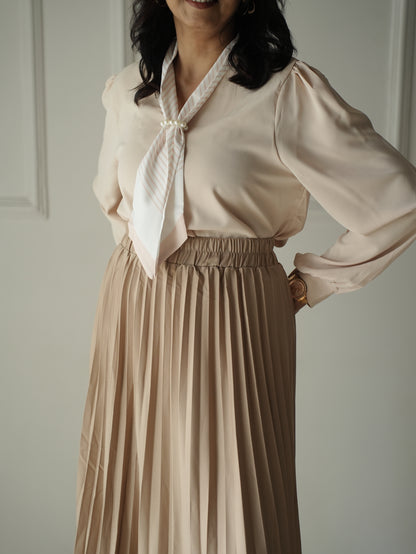 Neutral Pleated Skirt