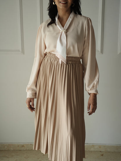 Neutral Pleated Skirt