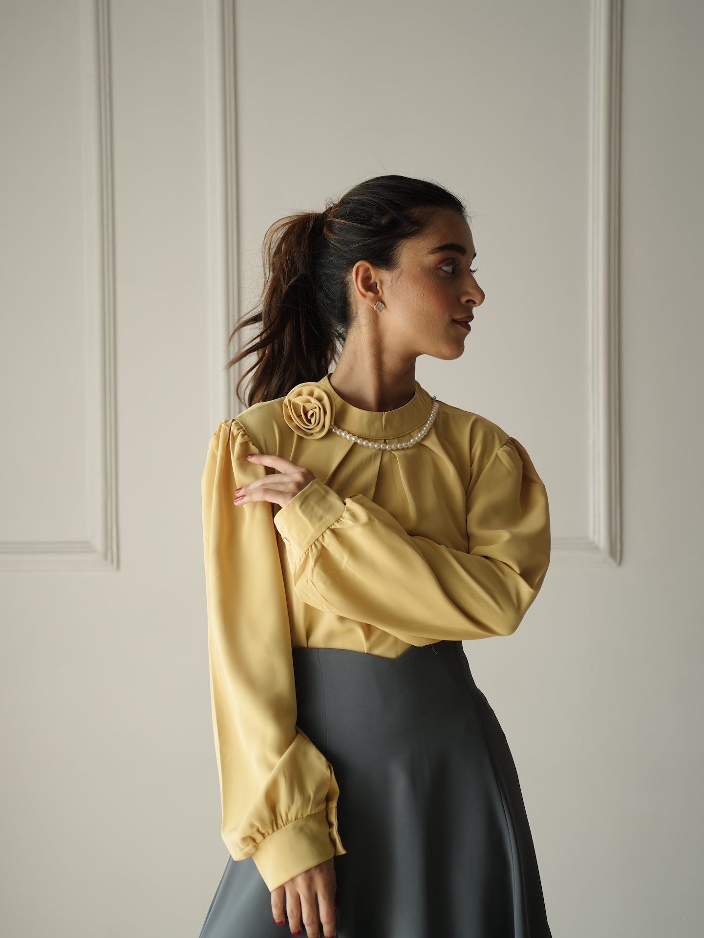 Mustard Yellow Adorn Top