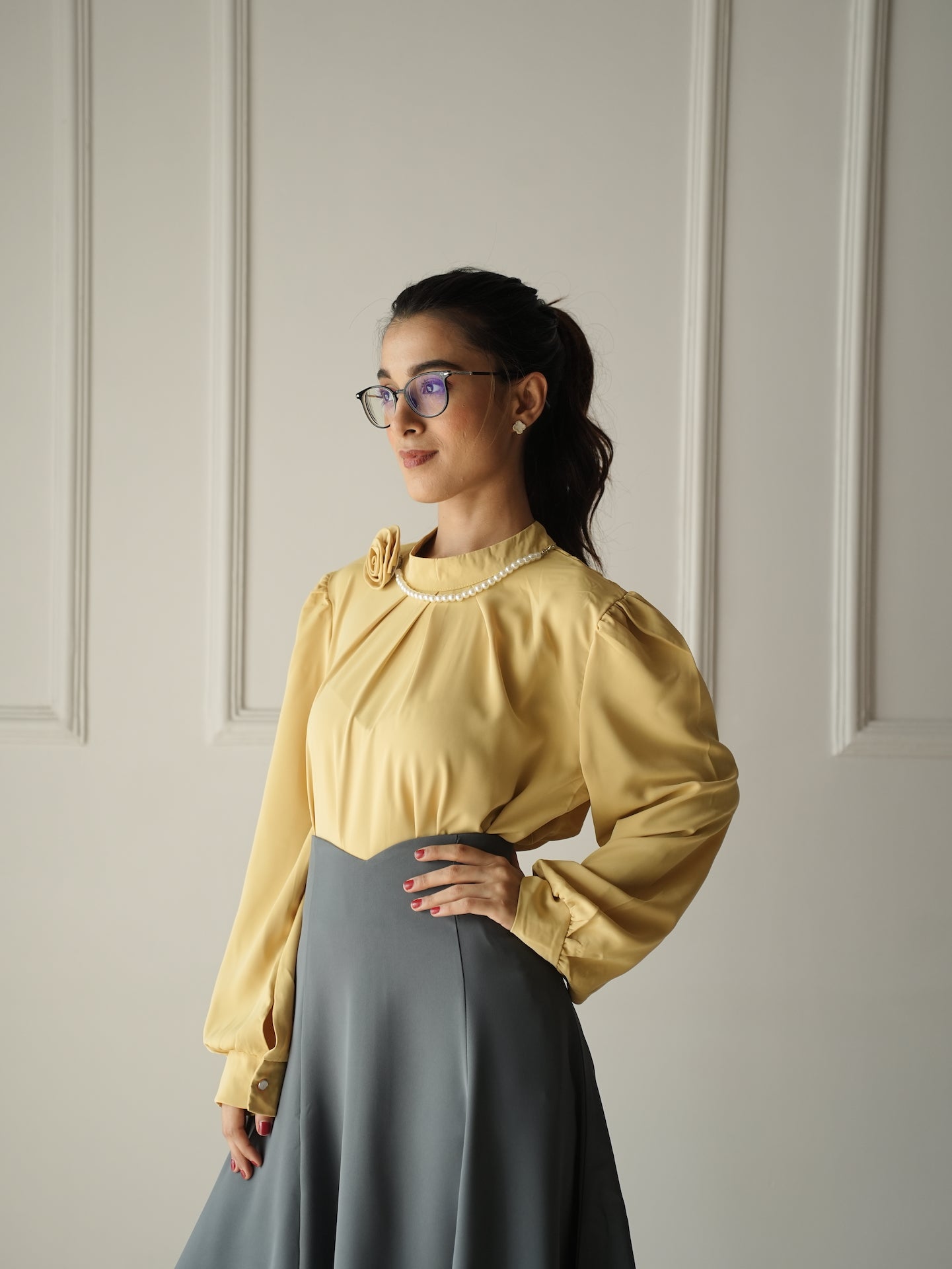 Mustard Yellow Adorn Top