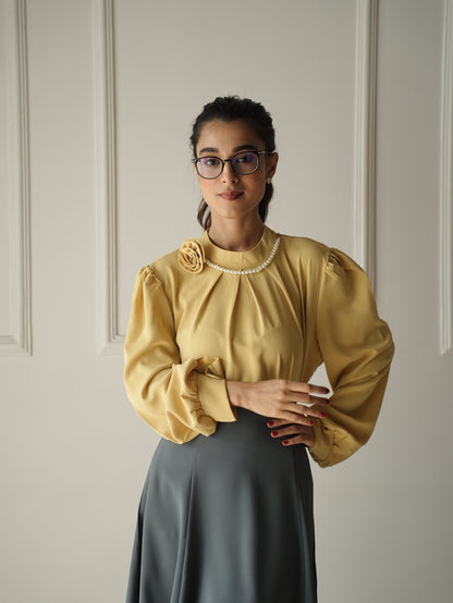 Mustard Yellow Adorn Top