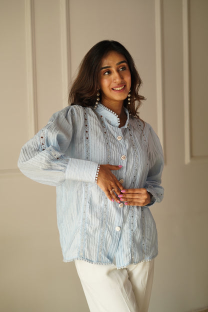 Sky Blue Buttoned Shirt