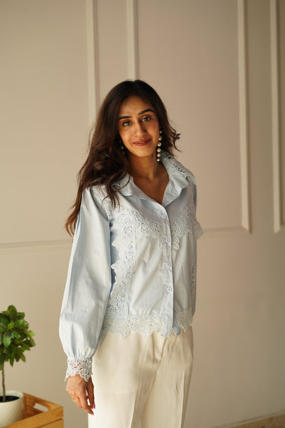 Powder Blue Lace Shirt