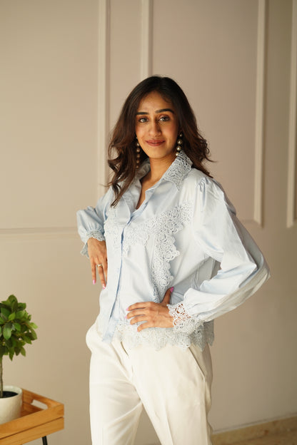 Powder Blue Lace Shirt