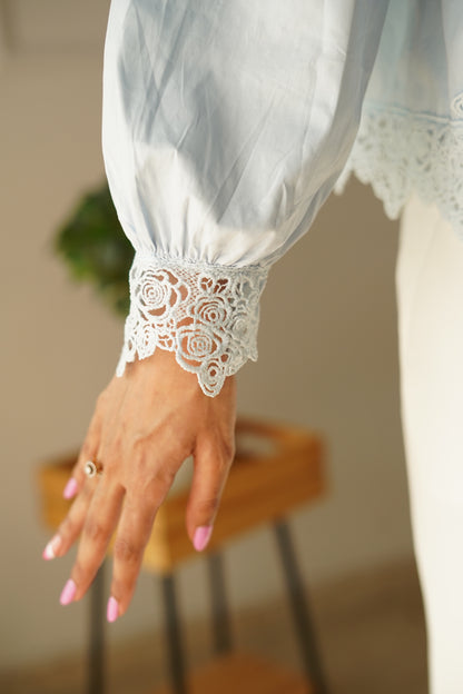 Powder Blue Lace Shirt