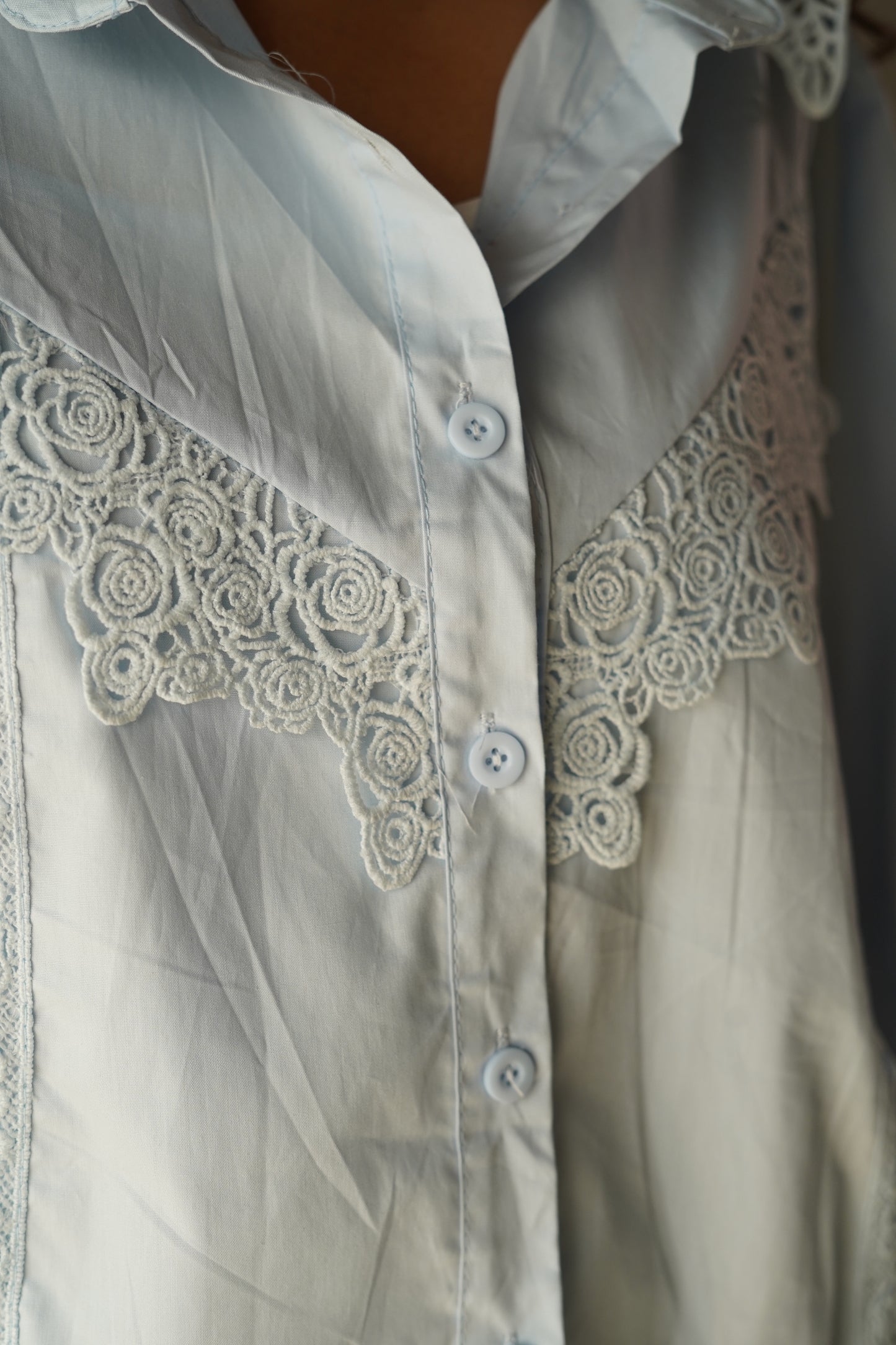 Powder Blue Lace Shirt