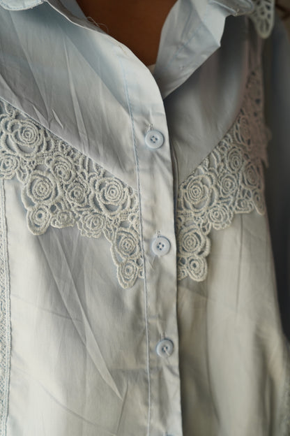 Powder Blue Lace Shirt