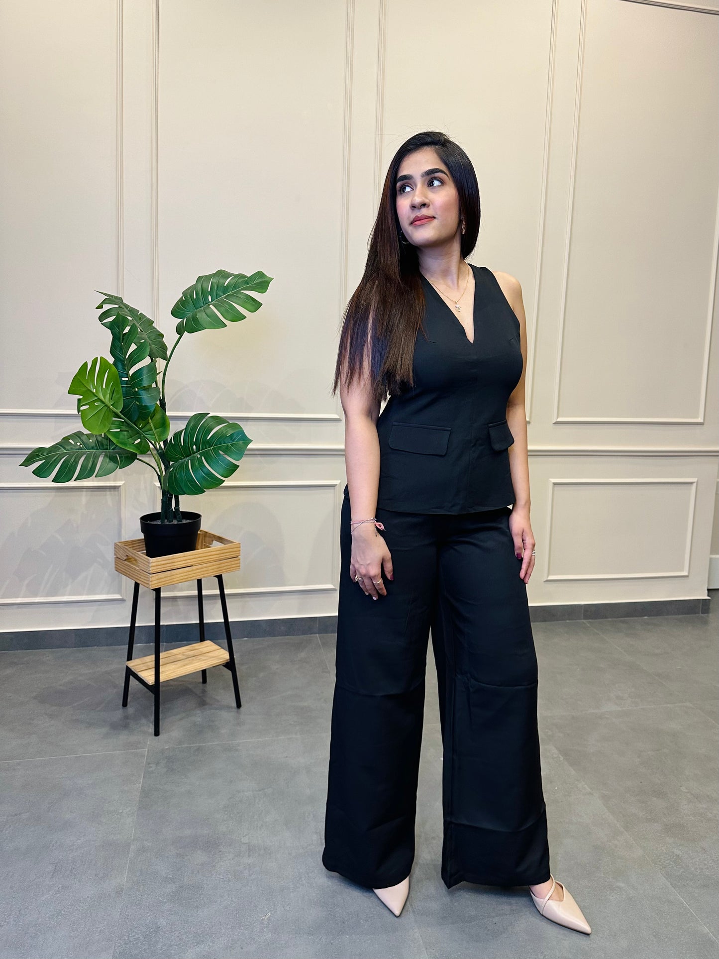 Tailored Waistcoat Ensemble Black